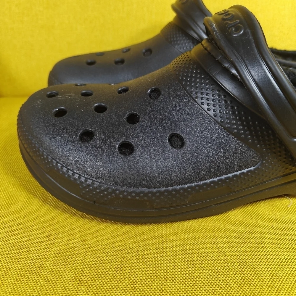 Crocs Classic Lined Clog Slip-On Black Shoes Size Men's 9, Women's 11